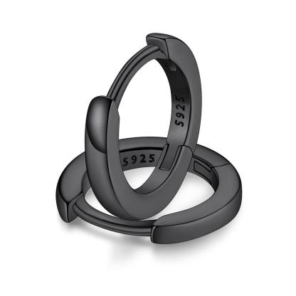 Classic Sterling Silver Huggie Hoop Earrings for Men Women