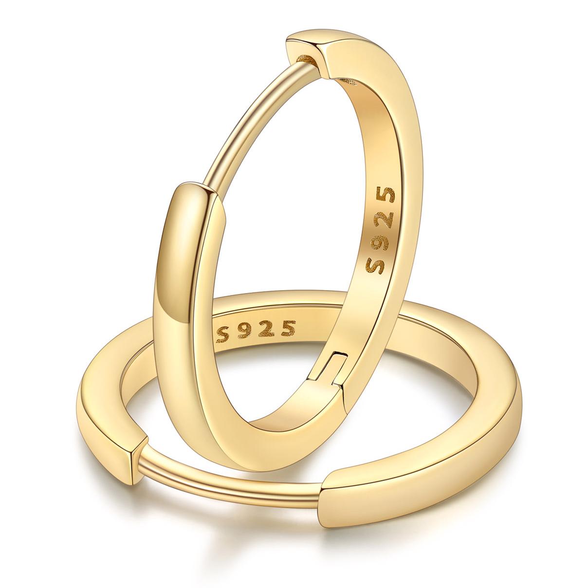 Classic Sterling Silver Huggie Hoop Earrings for Men Women