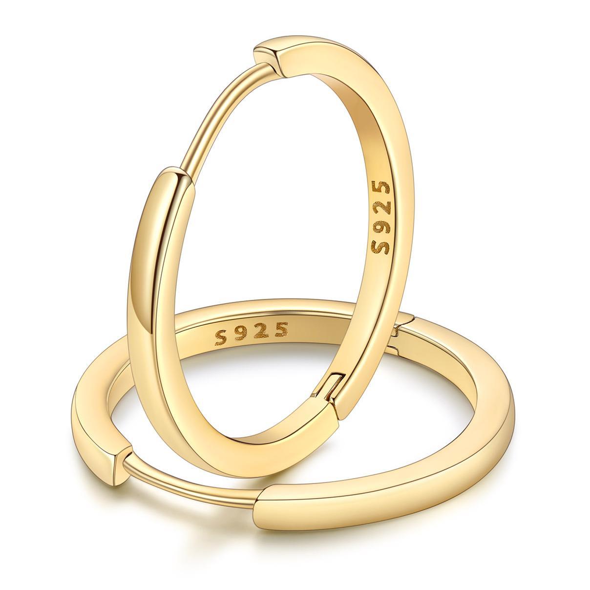 Classic Sterling Silver Huggie Hoop Earrings for Men Women