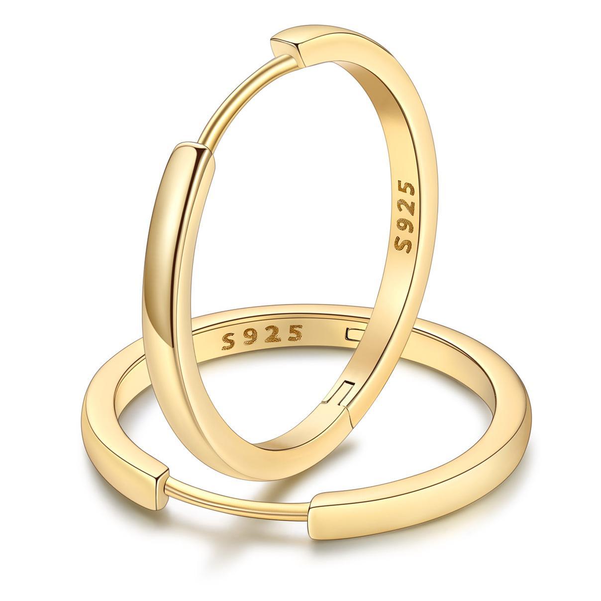 Classic Sterling Silver Huggie Hoop Earrings for Men Women