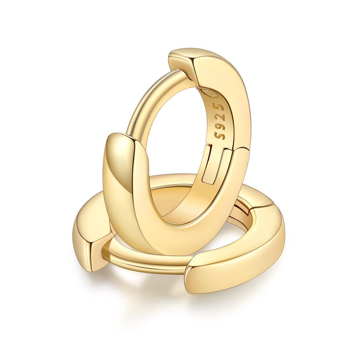 Classic Sterling Silver Huggie Hoop Earrings for Men Women