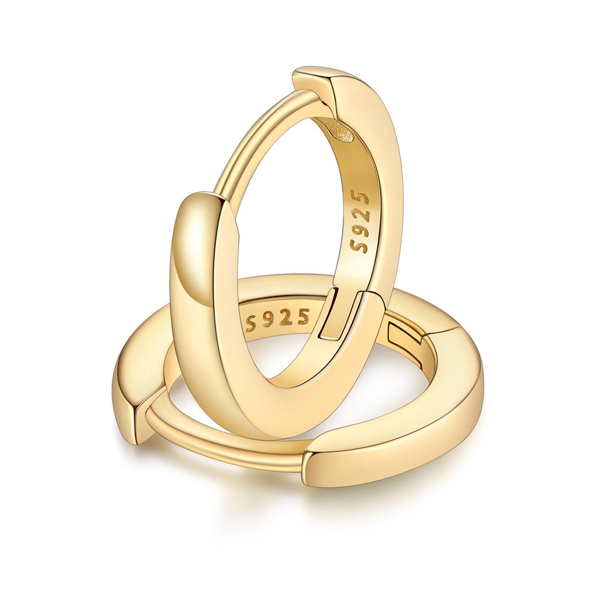 Classic Sterling Silver Huggie Hoop Earrings for Men Women