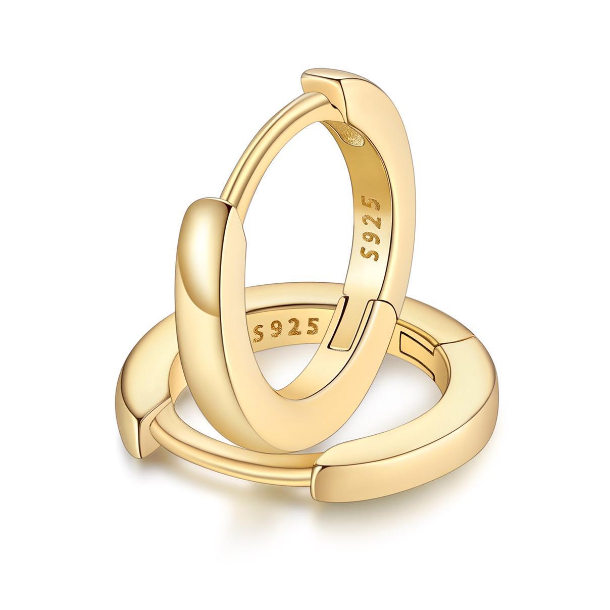 Classic Sterling Silver Huggie Hoop Earrings for Men Women