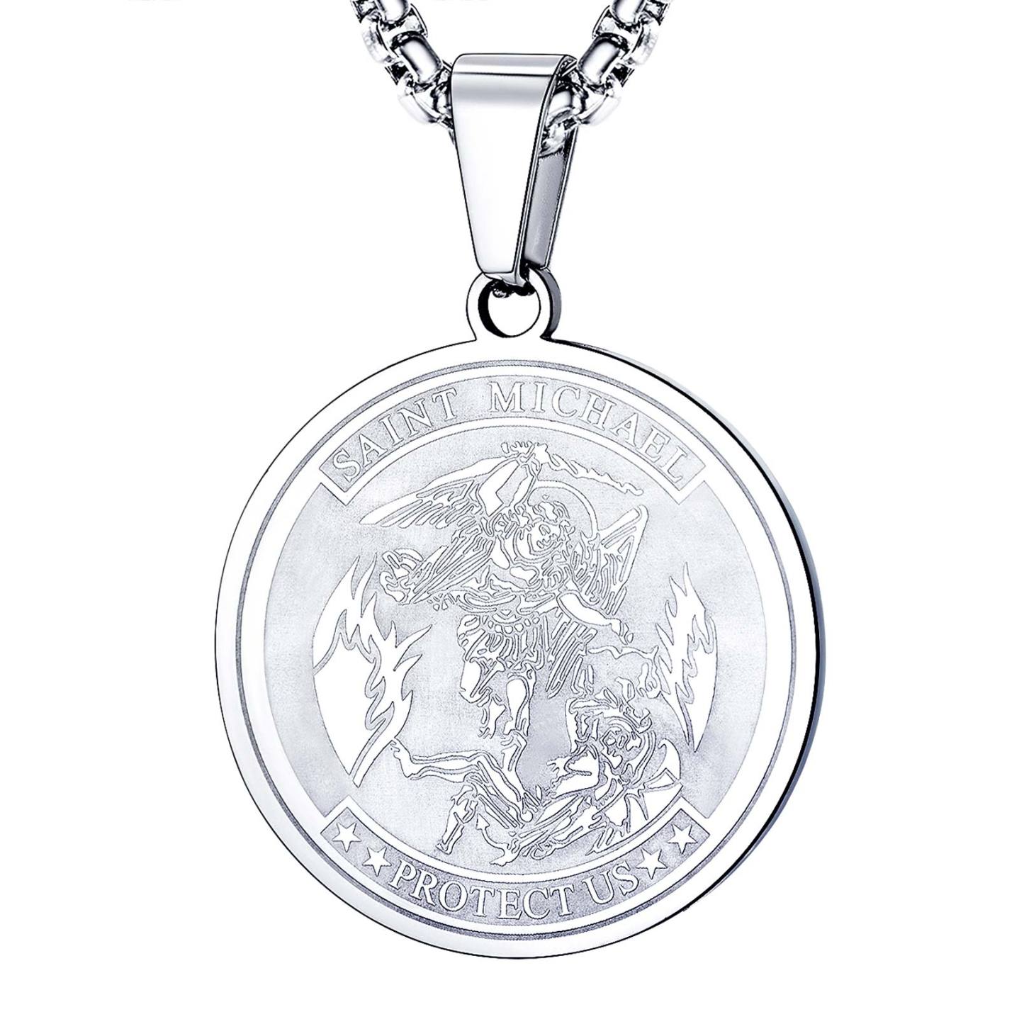 Archangel Saint Michael Round Pendant