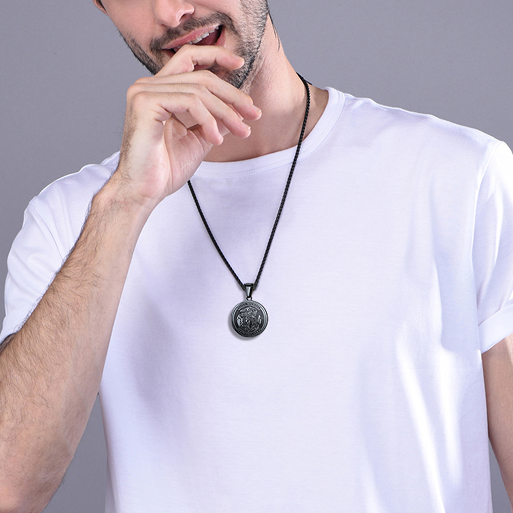St. Michael Coin Necklace Medal Protection Pendant For Men