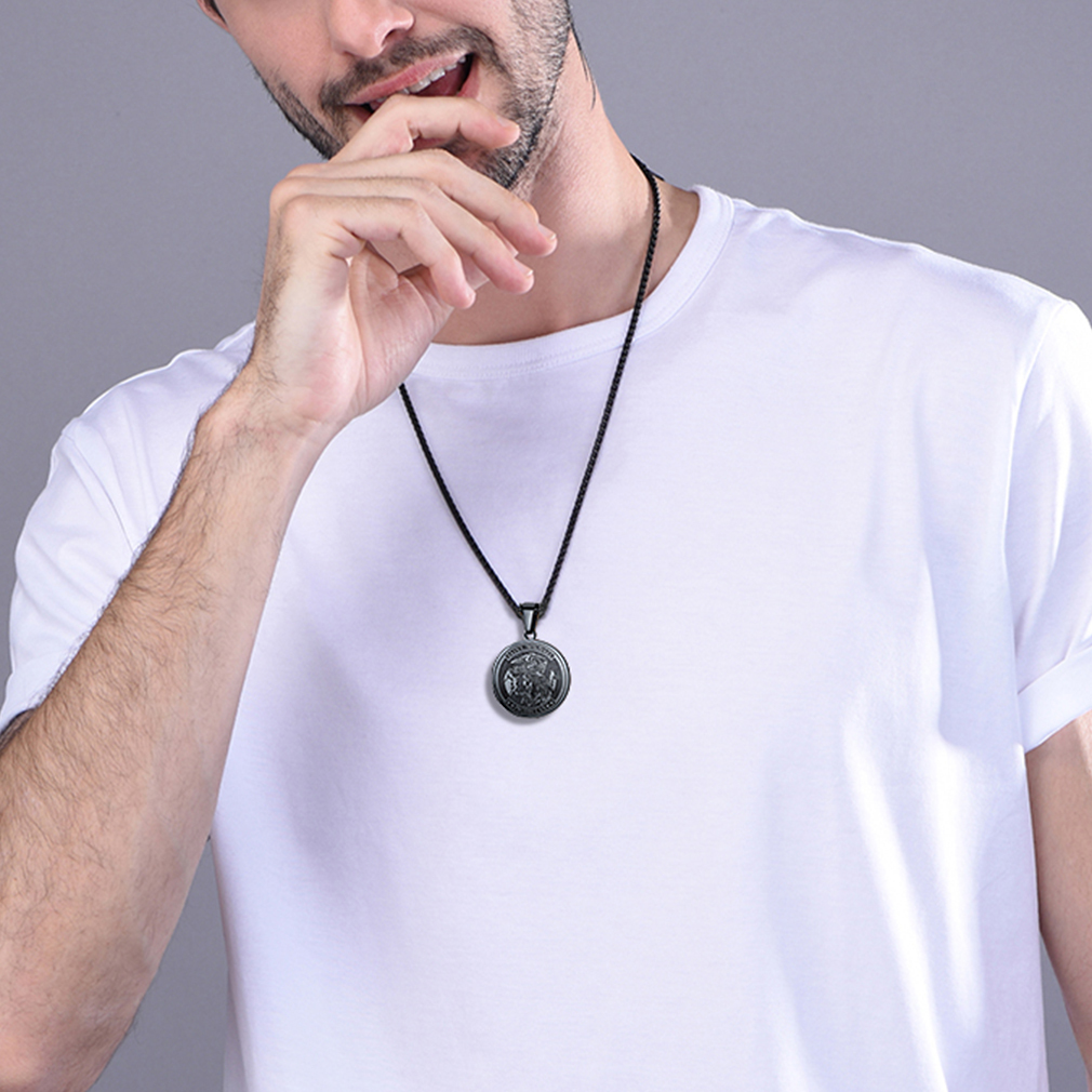 St. Michael Coin Necklace Medal Protection Pendant For Men