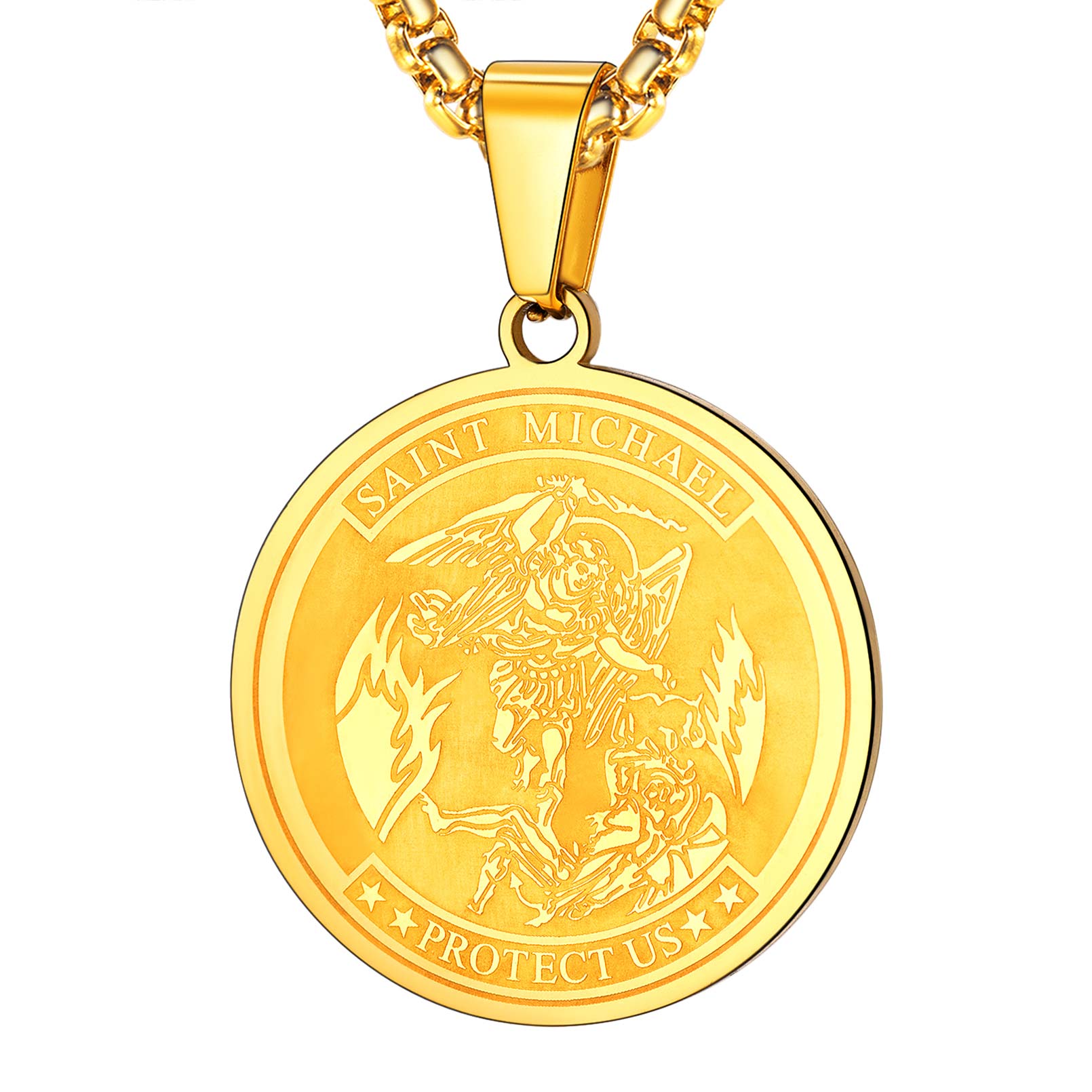 Archangel Saint Michael Round Pendant