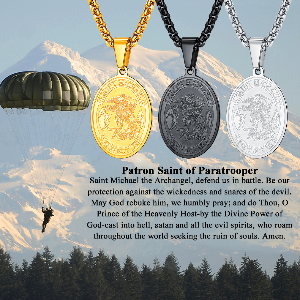  Archangel St. Michael Medal Pendant Necklace for Mowen Men
