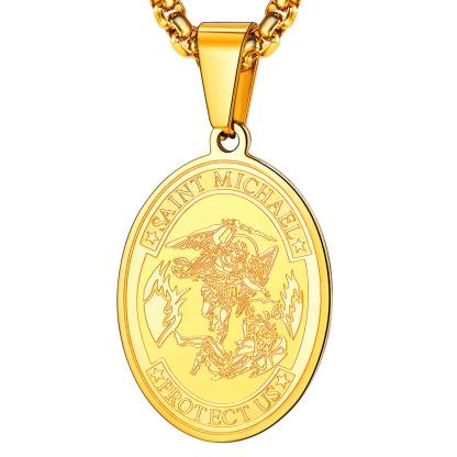 Archangel St. Michael Medal Pendant Necklace for Men