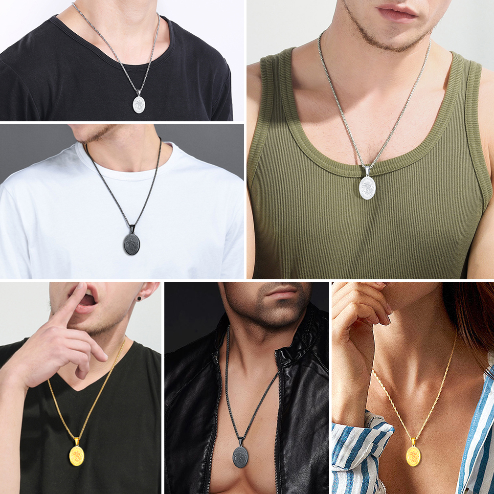  Archangel St. Michael Medal Pendant Necklace for Mowen Men