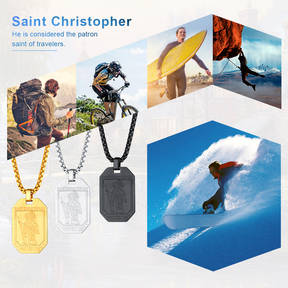 Saint Christopher necklace suitable for travel sports daily wear