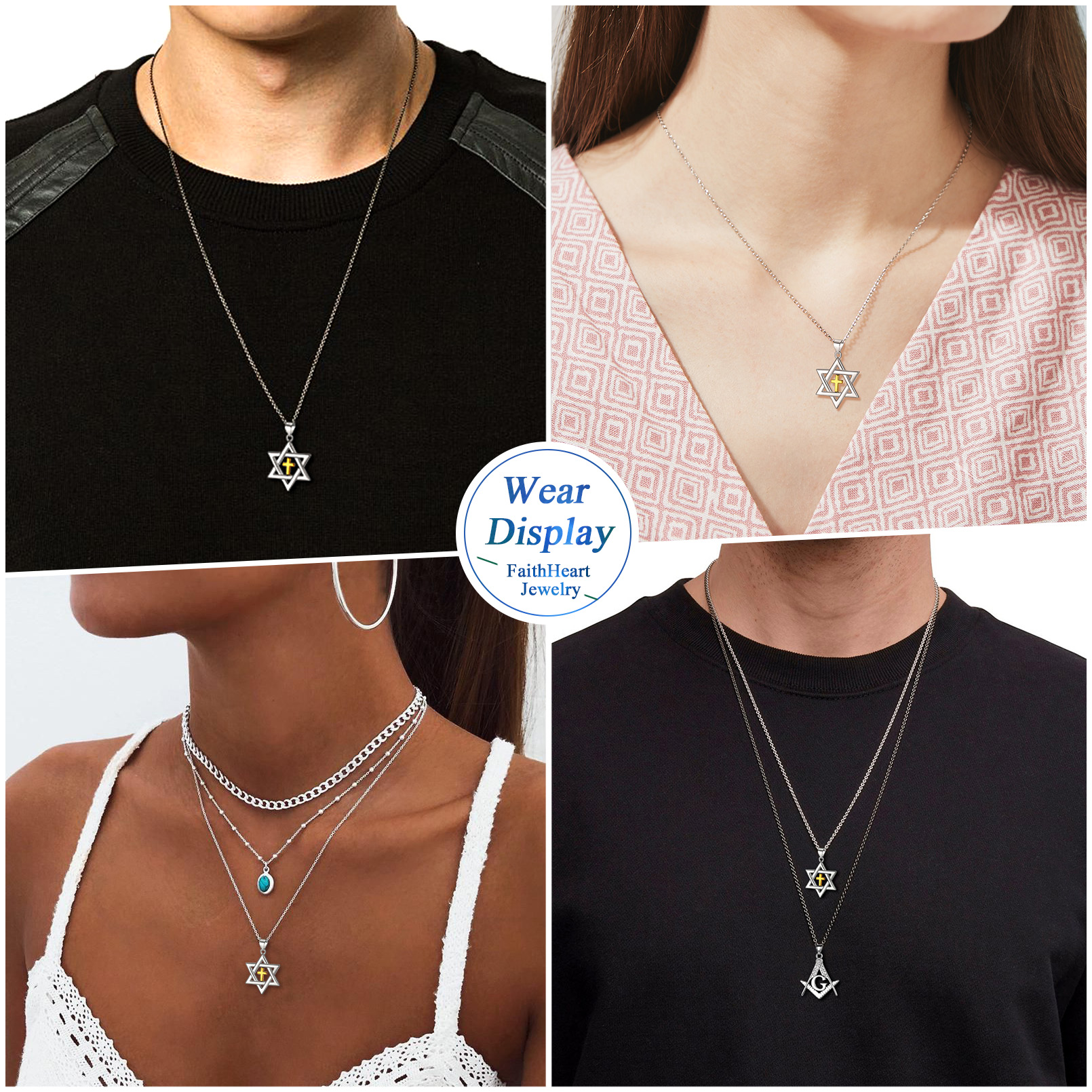 Star of David Cross Pendant Jewelry