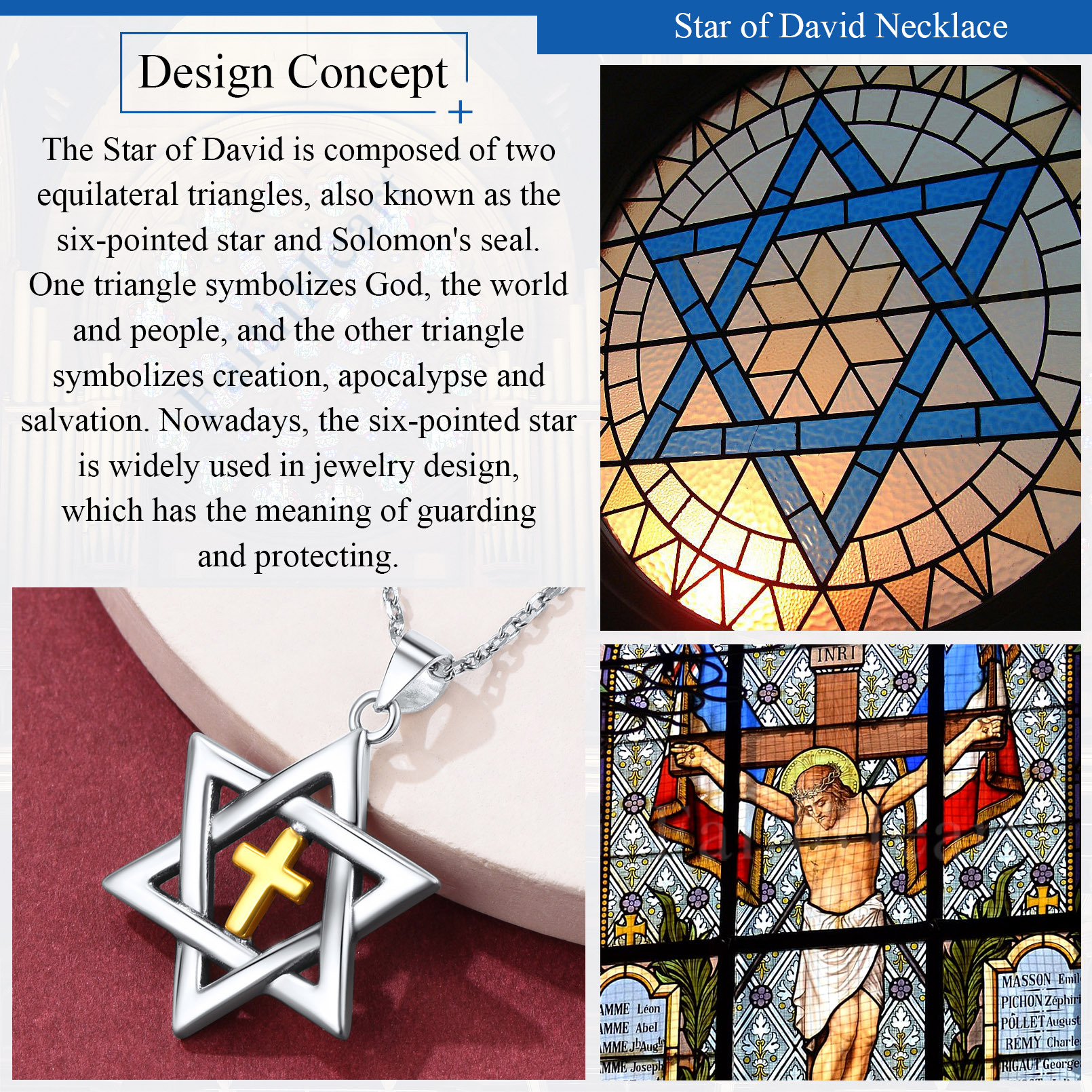 Star of David Cross Pendant Jewelry