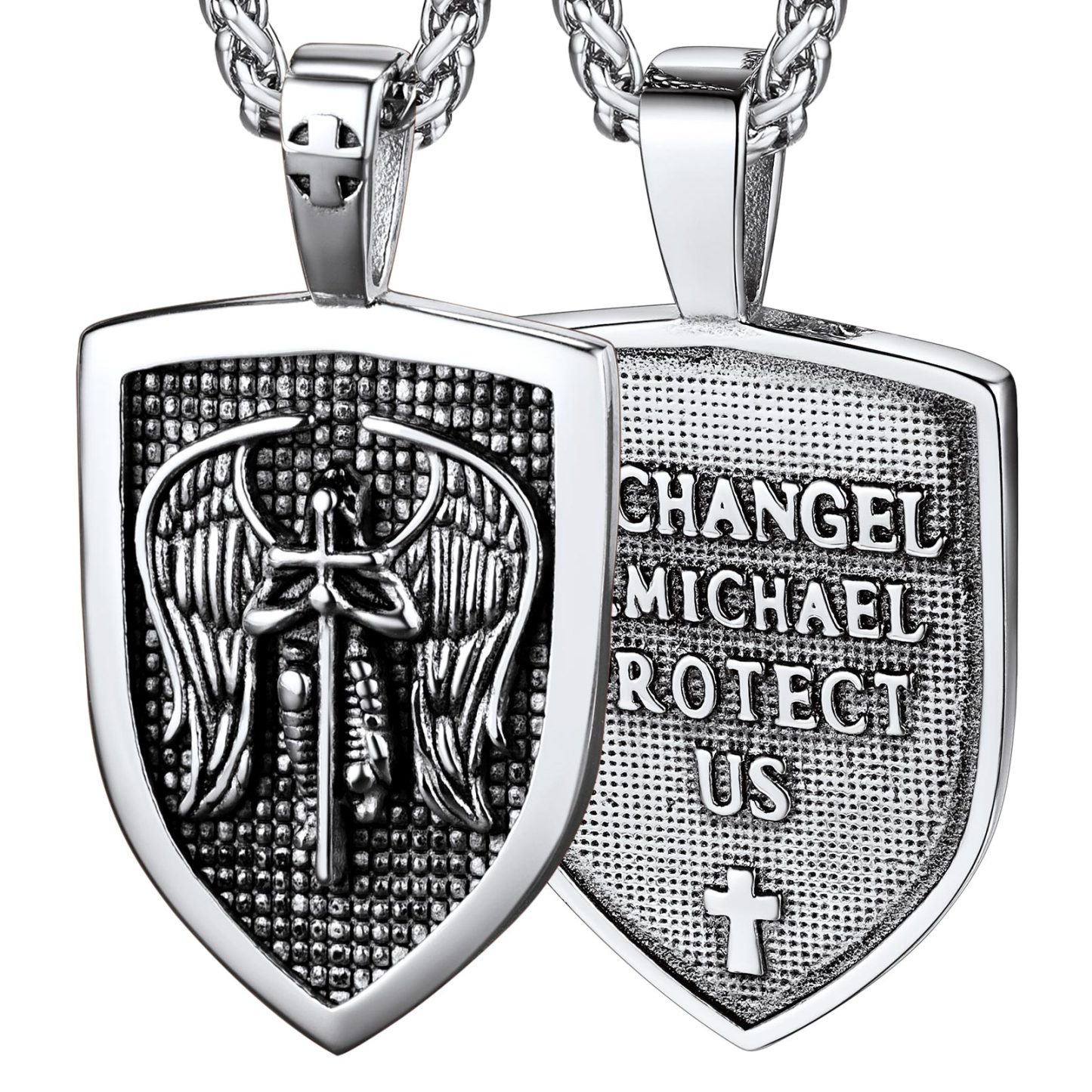Shield Archangel St. Michael Necklace for Men