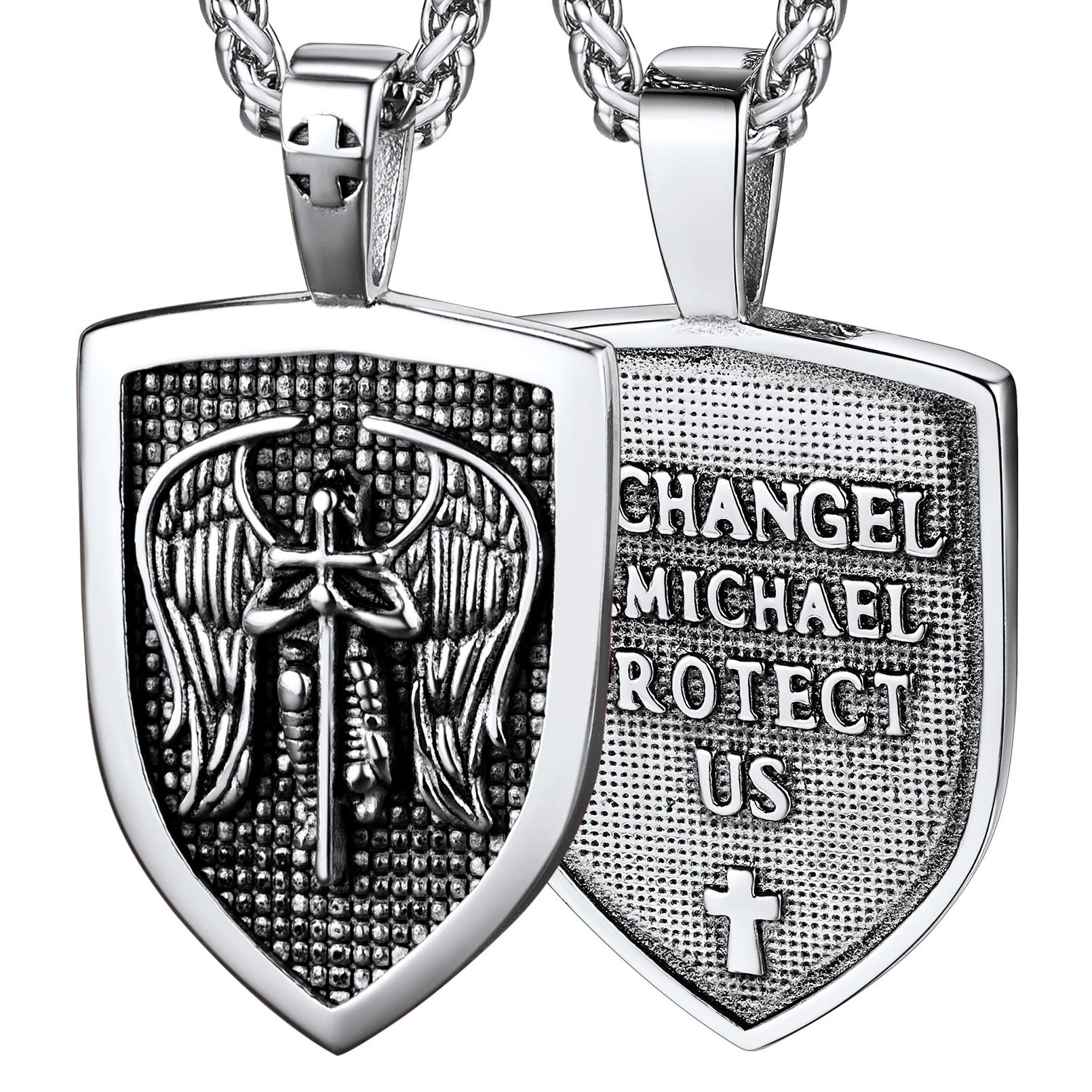 Shield Archangel St. Michael Necklace for Men