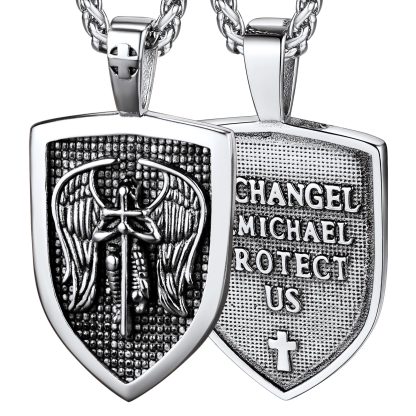 Shield Archangel St. Michael Necklace for Men