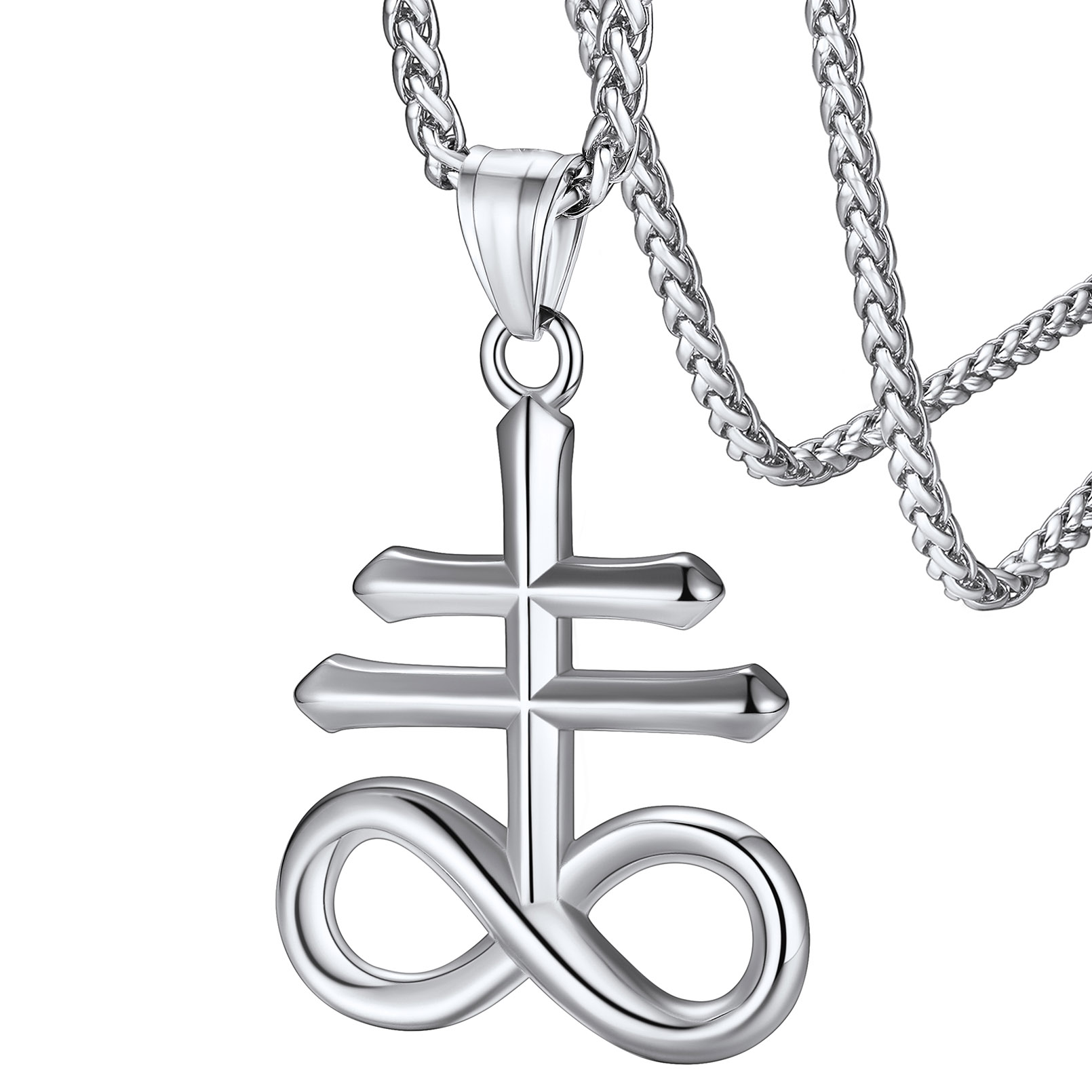 Leviathan Cross pendant necklace stainless steel