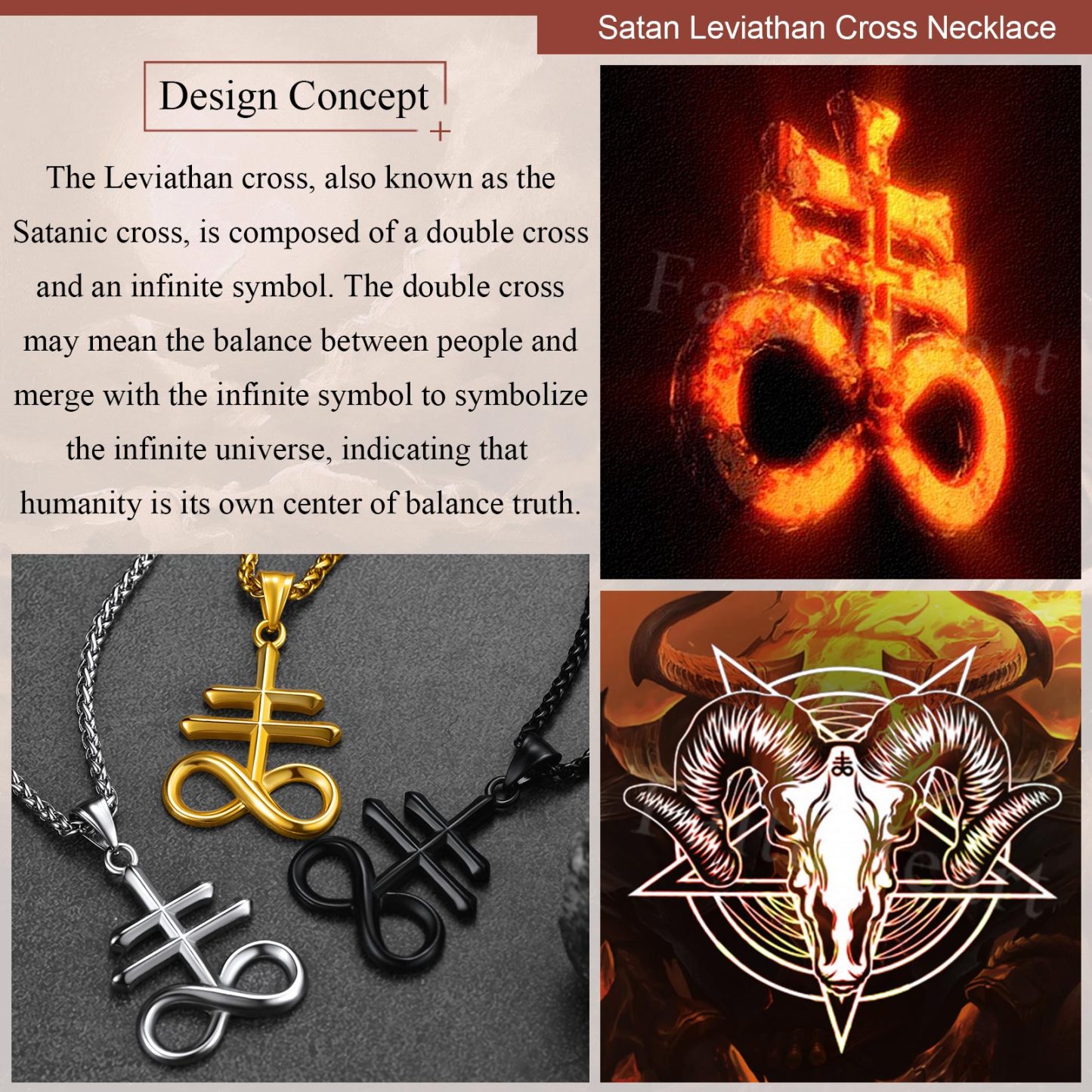 Leviathan Cross necklace design concept and symbolism chart