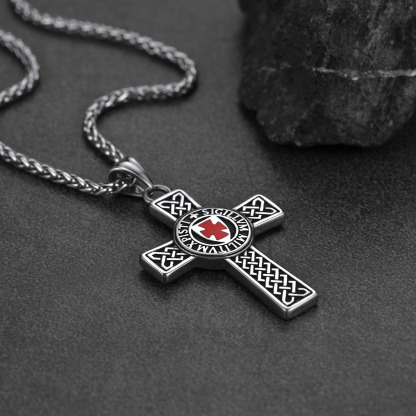 Knight Templar Cross Necklace - Celtic cross pendant for men