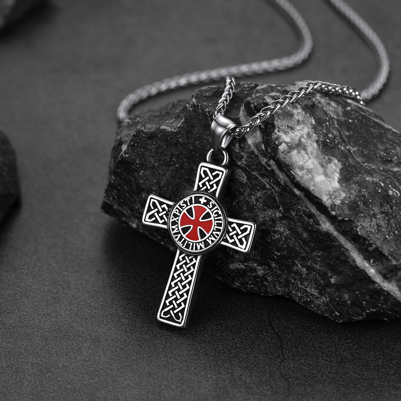 Knight Templar Cross Necklace  - Templar protection necklace