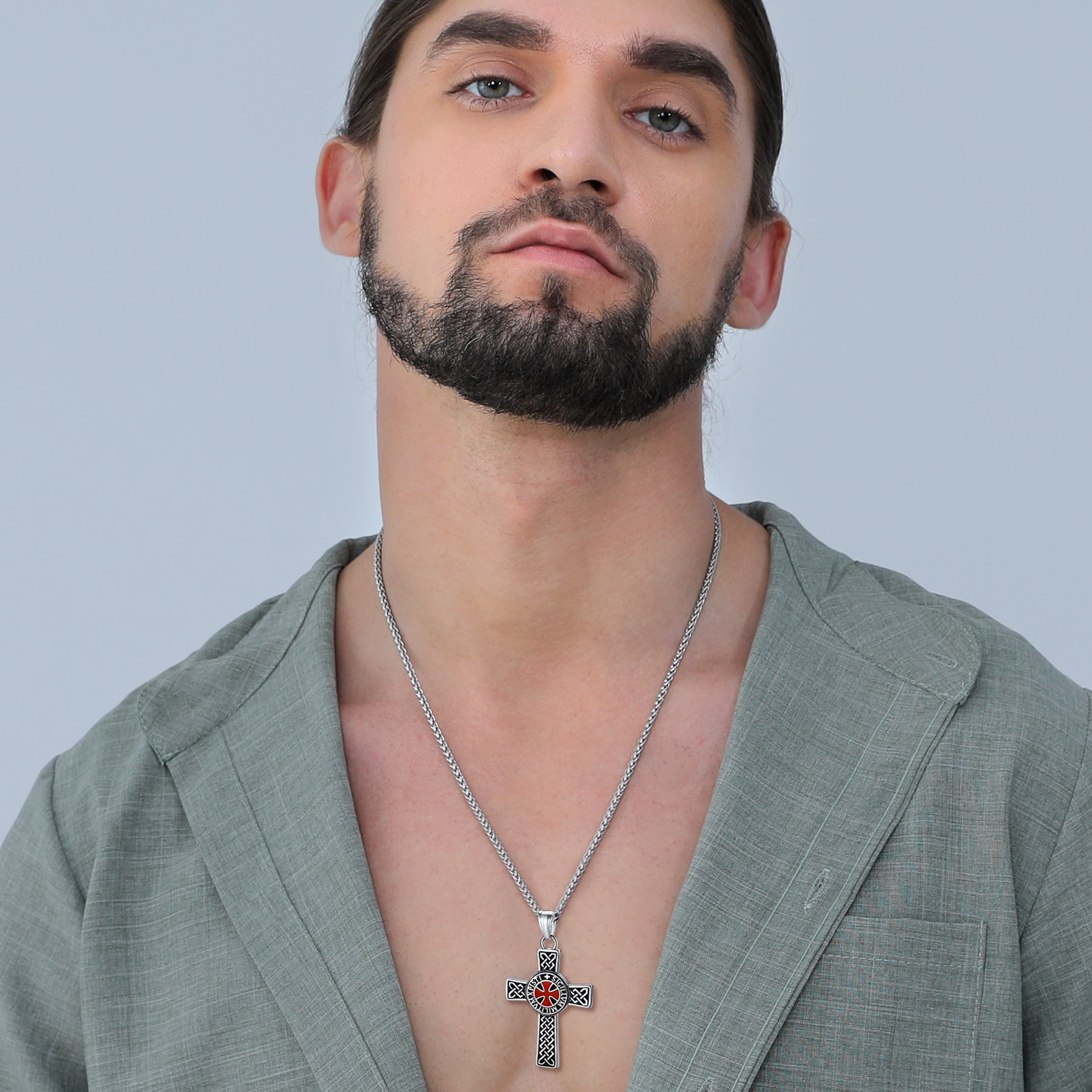 Knight Templar Cross Necklace for men
