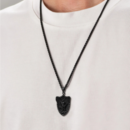 St. Michael Shield Stainless Steel Pendant Necklace for Men