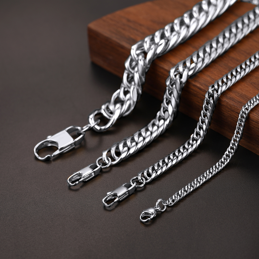 Stainless Steel Thick Miami Cuban Chain for Men Women