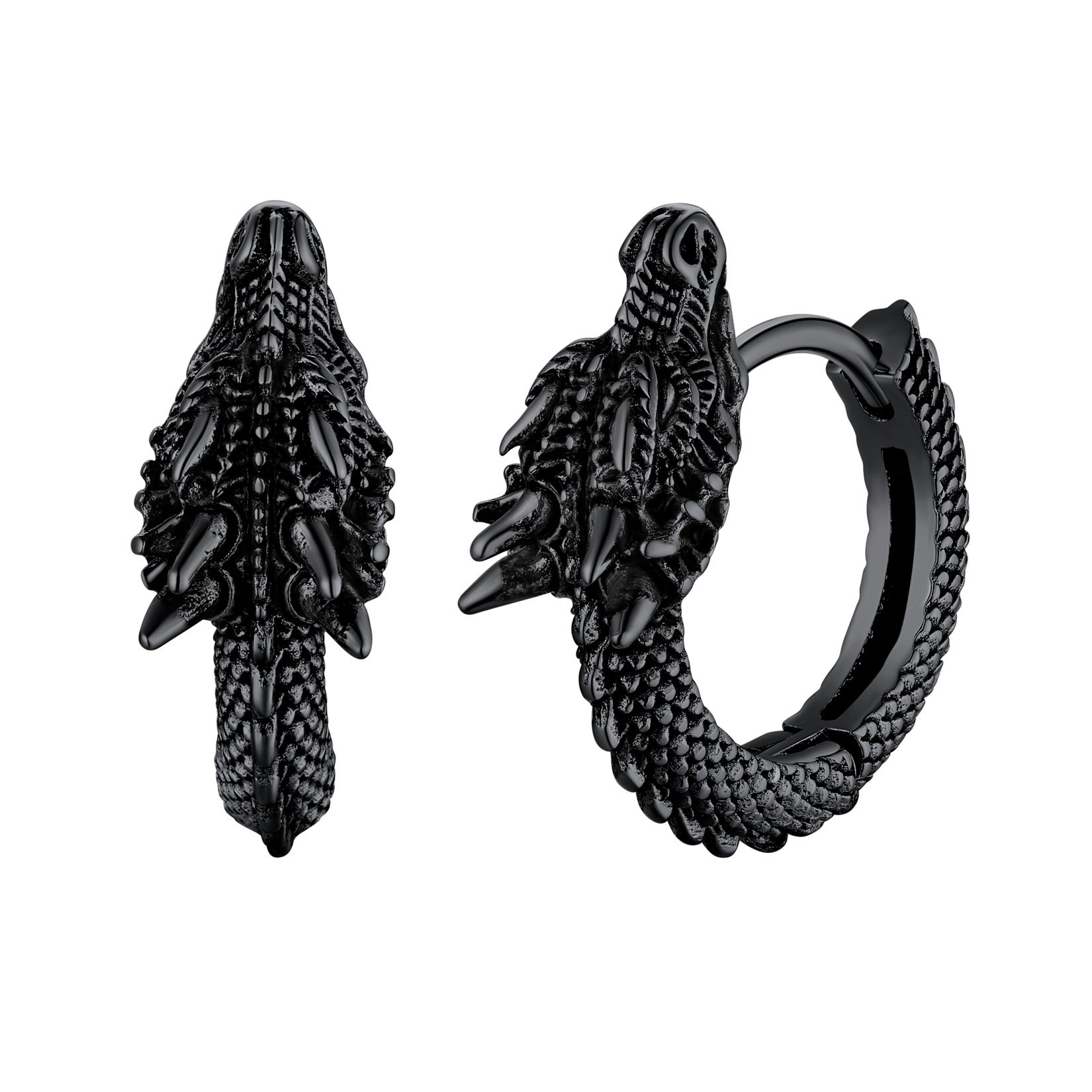 Retro Animals Circle Dragon Hoop Earrings