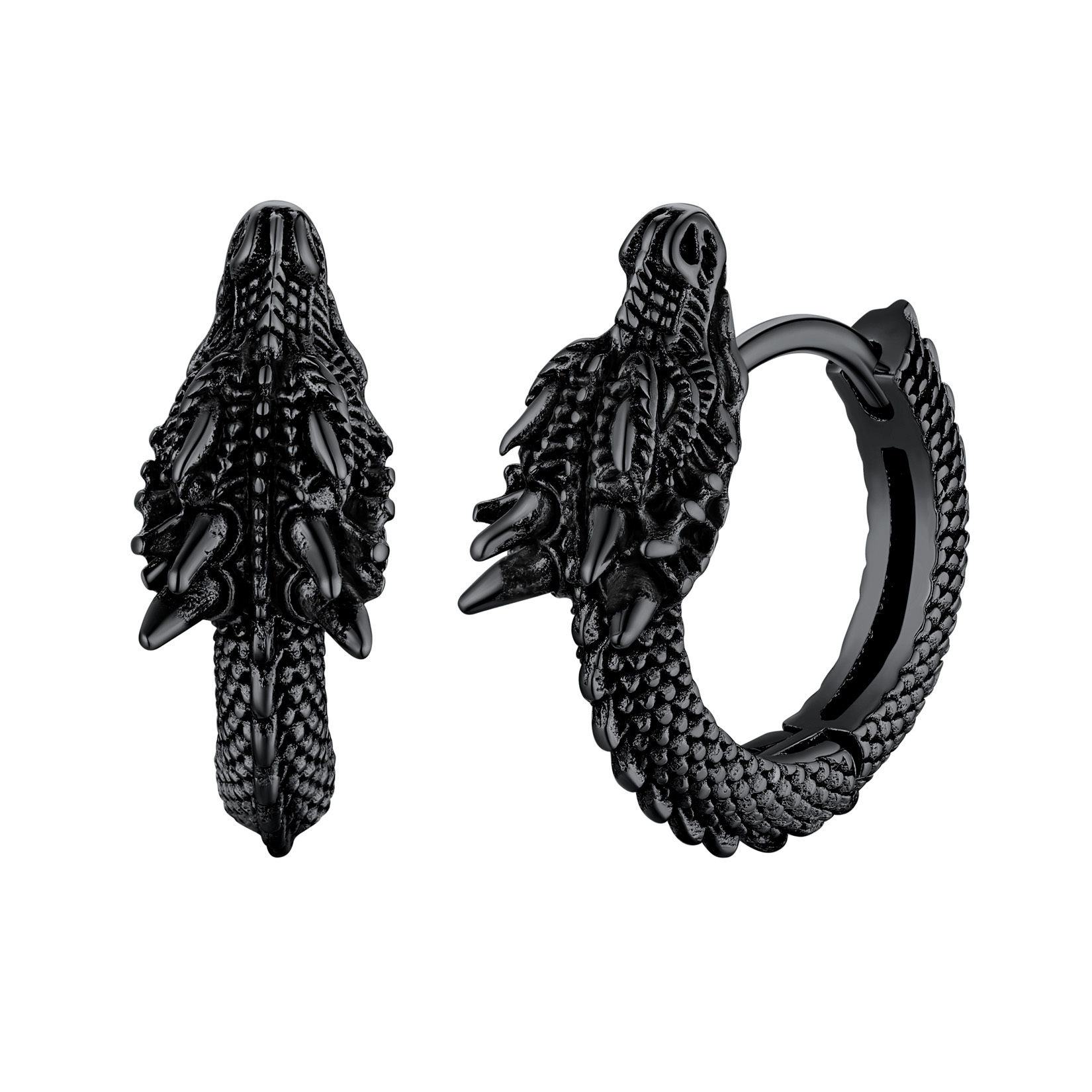 Retro Animals Circle Dragon Hoop Earrings