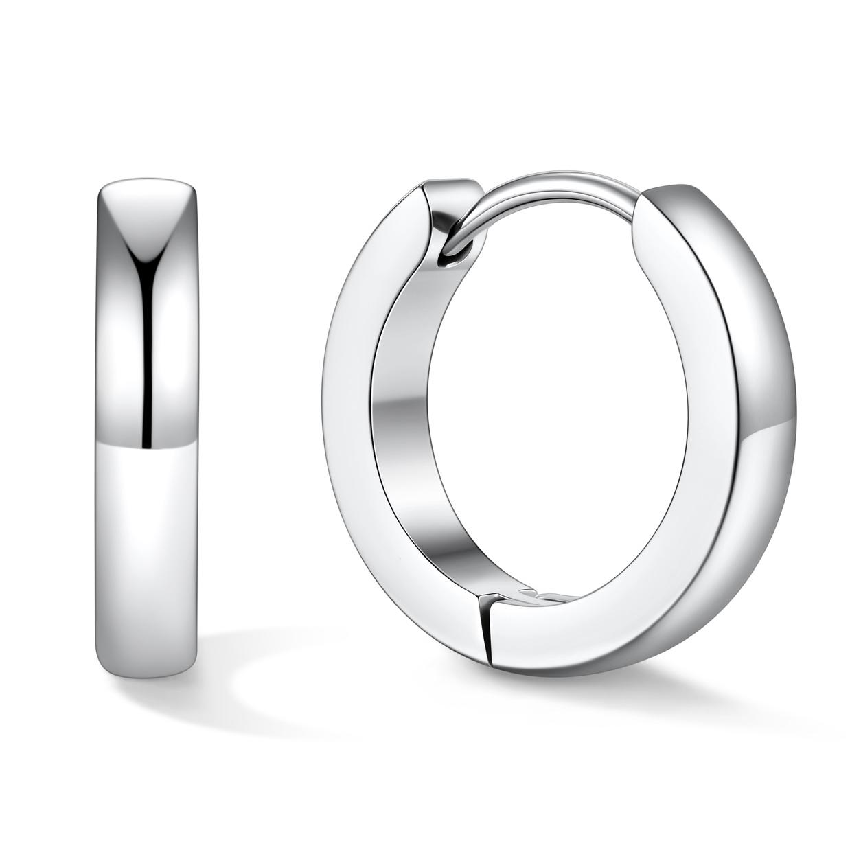Classic Stainless Steel Hoop Earrings for Men