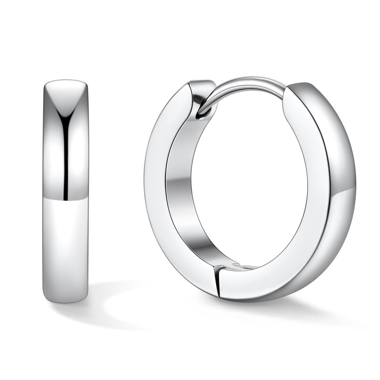 Classic Stainless Steel Hoop Earrings for Men