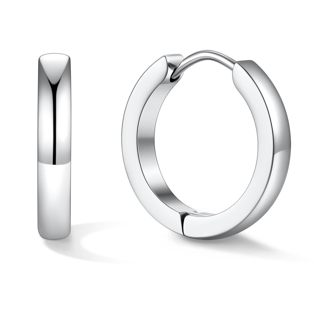 Classic Stainless Steel Hoop Earrings for Men