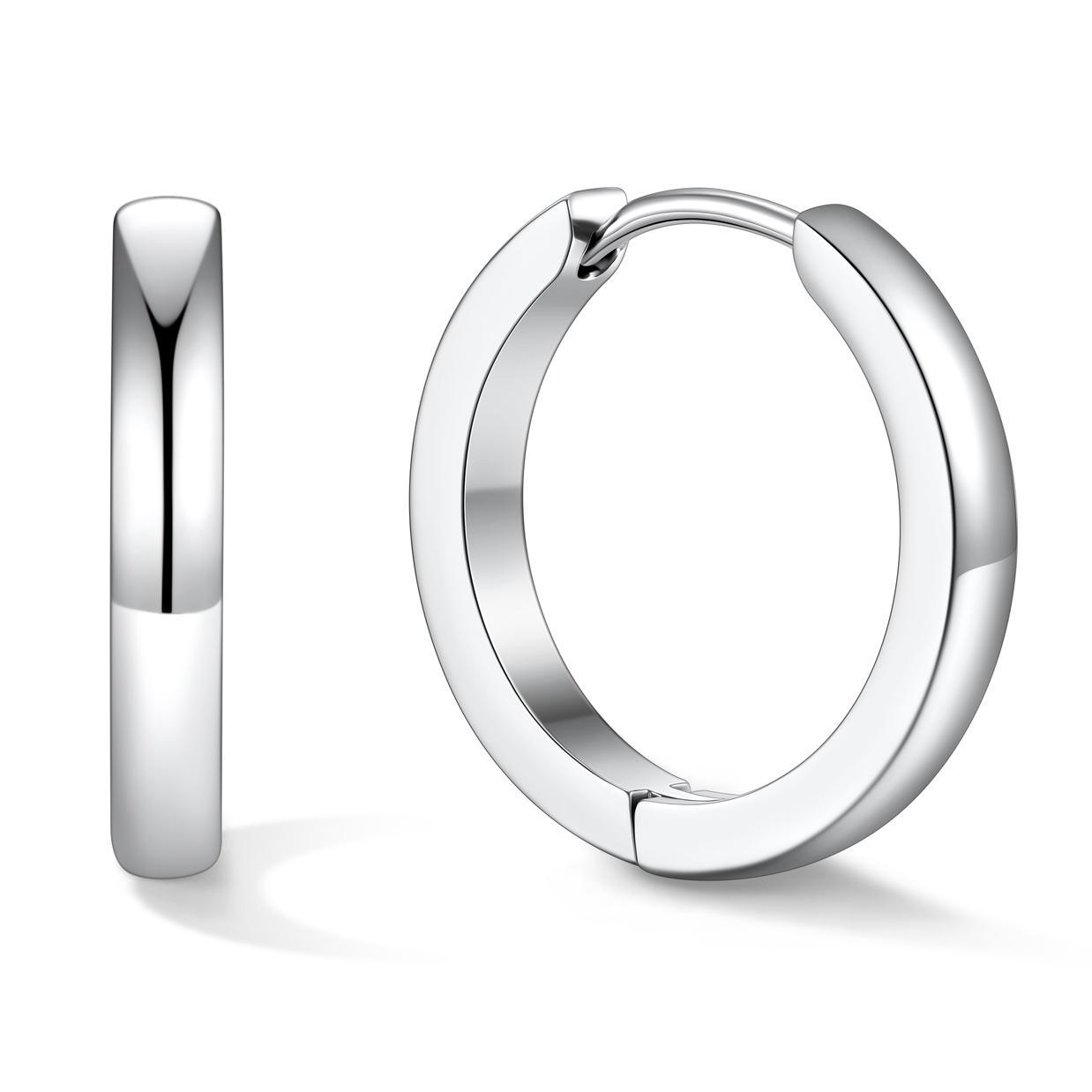 Classic Stainless Steel Hoop Earrings for Men