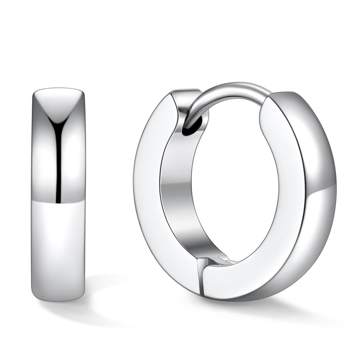 Classic Stainless Steel Hoop Earrings for Men