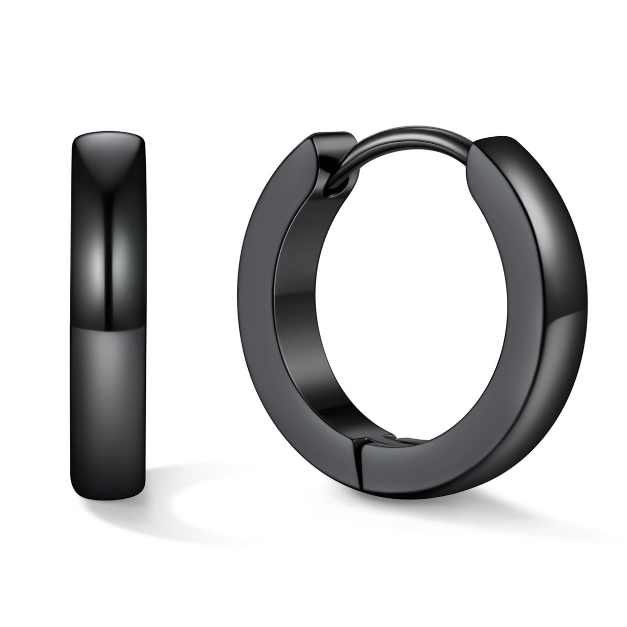 Classic Stainless Steel Hoop Earrings for Men