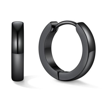 Classic Stainless Steel Hoop Earrings for Men