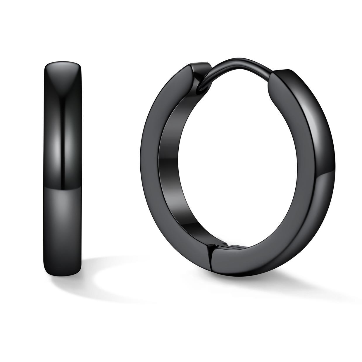 Classic Stainless Steel Hoop Earrings for Men