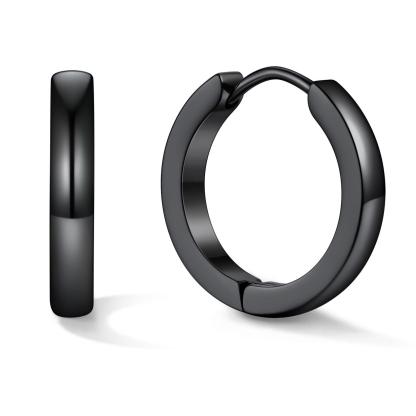 Classic Stainless Steel Hoop Earrings for Men
