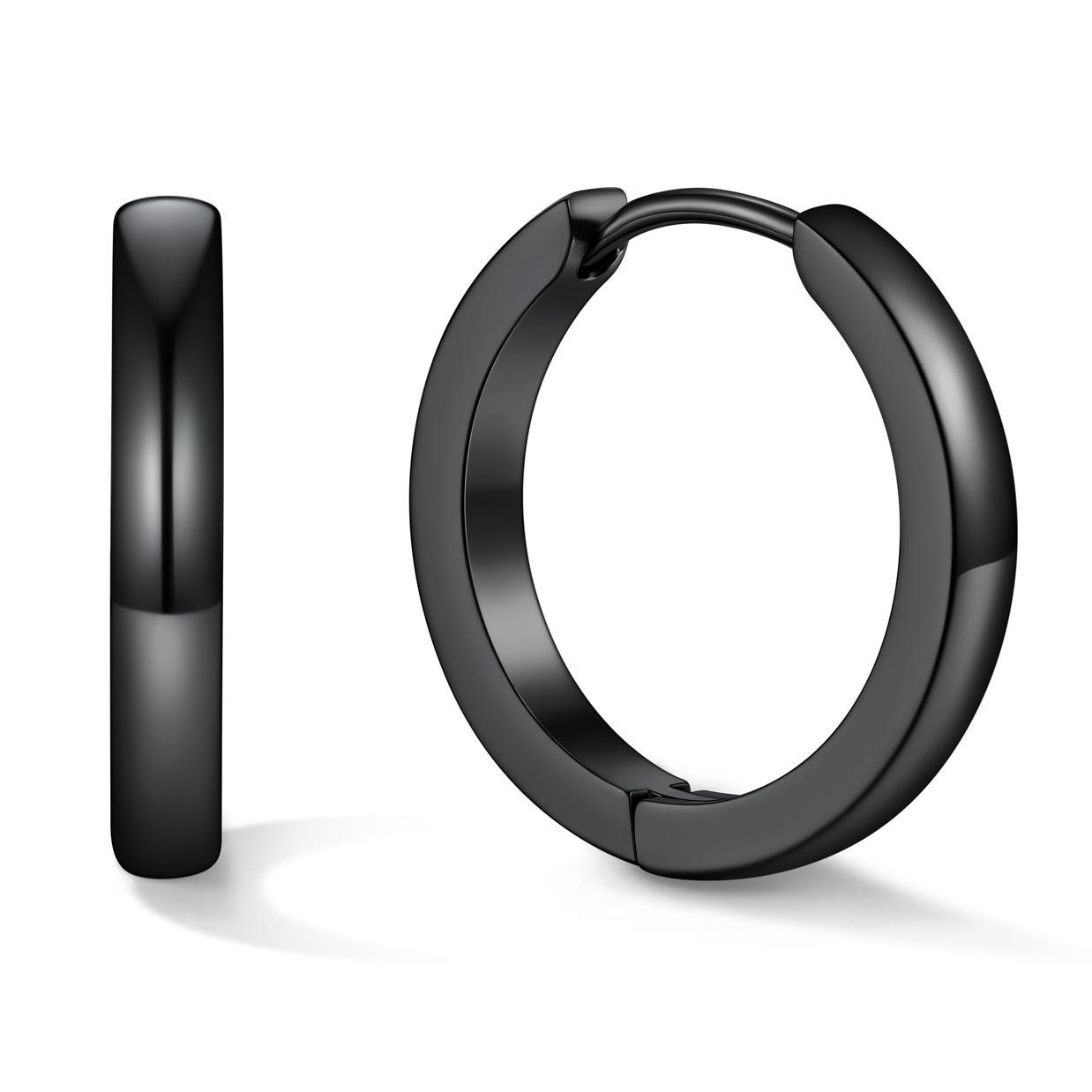 Classic Stainless Steel Hoop Earrings for Men