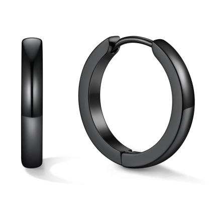 Classic Stainless Steel Hoop Earrings for Men