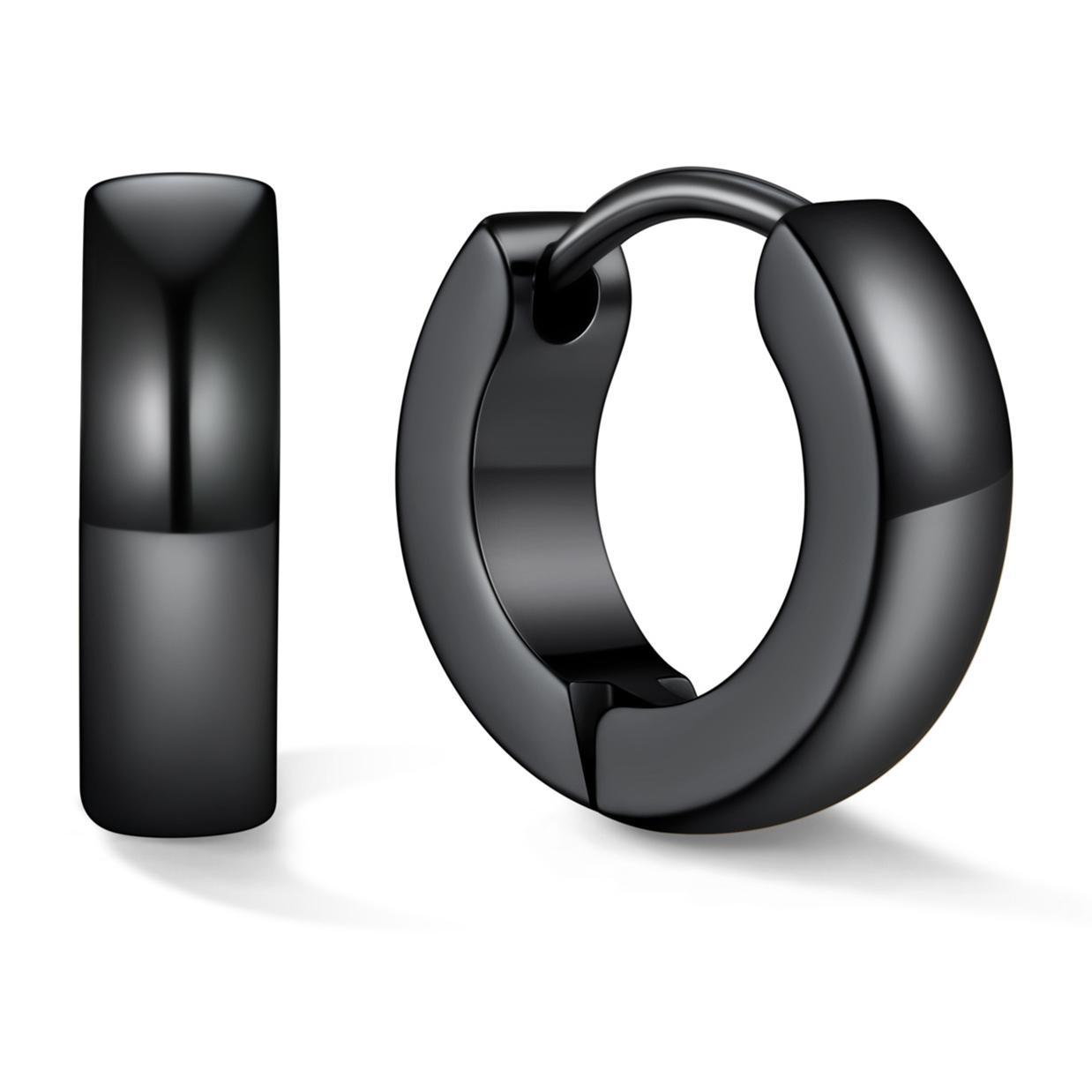 Classic Stainless Steel Hoop Earrings for Men