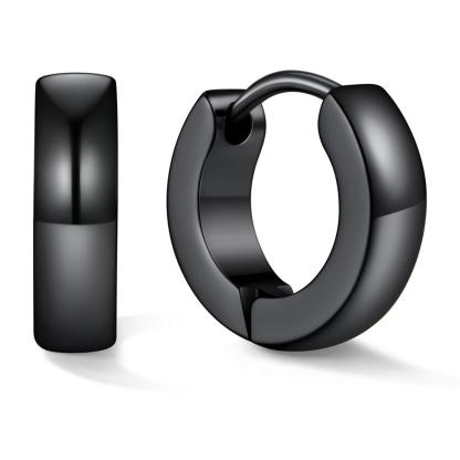 Classic Stainless Steel Hoop Earrings for Men
