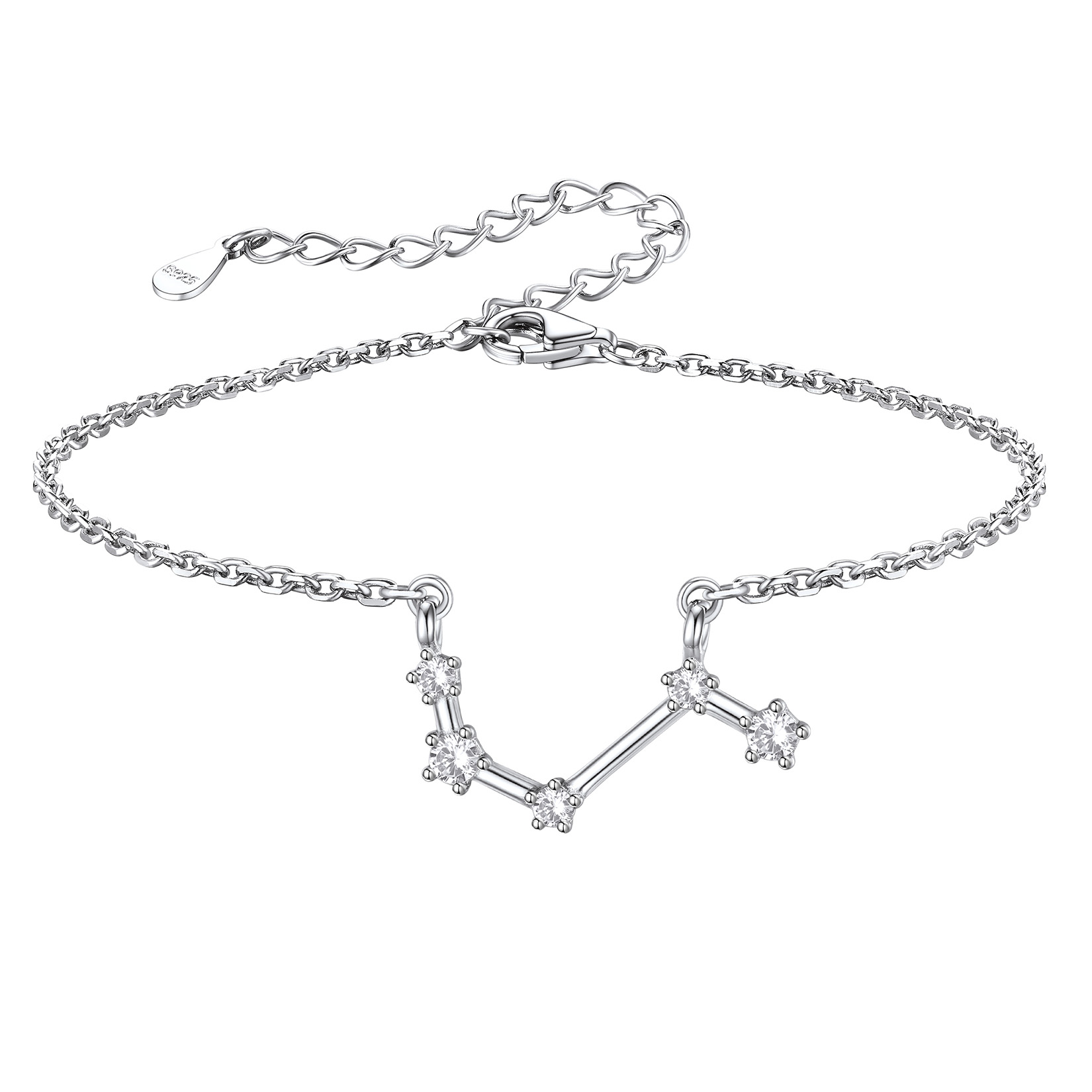 Adjustable Zodiac Cubic Zirconia Horoscope Chain Anklet