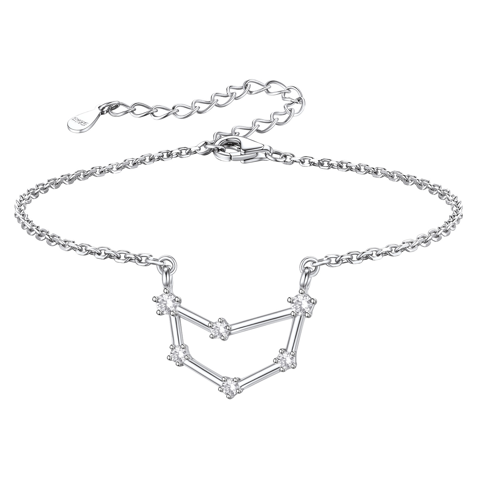 Adjustable Zodiac Cubic Zirconia Horoscope Chain Anklet
