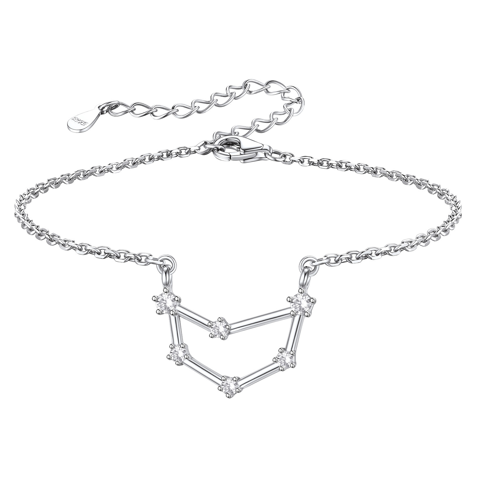 Adjustable Zodiac Cubic Zirconia Horoscope Chain Anklet