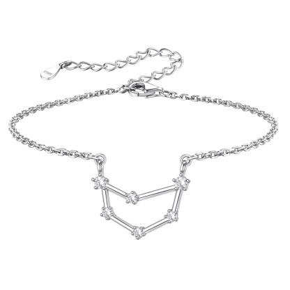 Adjustable Zodiac Cubic Zirconia Horoscope Chain Anklet