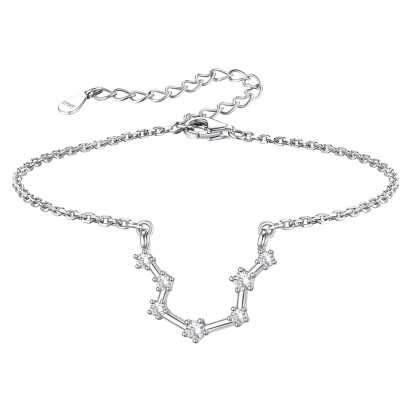 Adjustable Zodiac Cubic Zirconia Horoscope Chain Anklet