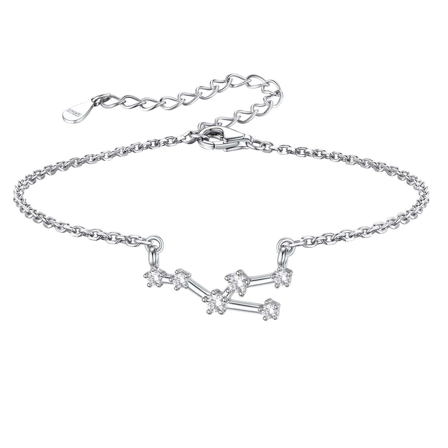 Adjustable Zodiac Cubic Zirconia Horoscope Chain Anklet