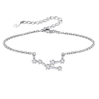Adjustable Zodiac Cubic Zirconia Horoscope Chain Anklet