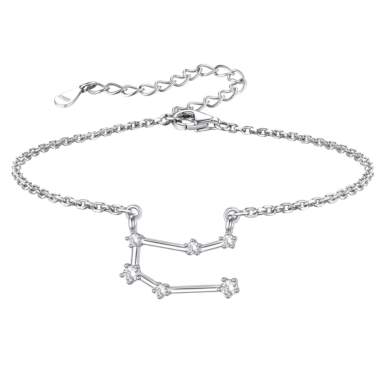Adjustable Zodiac Cubic Zirconia Horoscope Chain Anklet